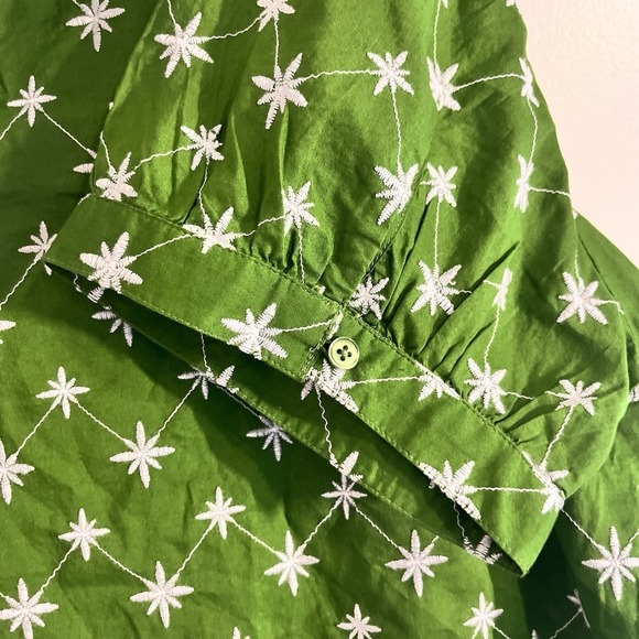 Lane Bryant Embroidered Popover Blouse womens size 20 Green - Picture 3 of 6